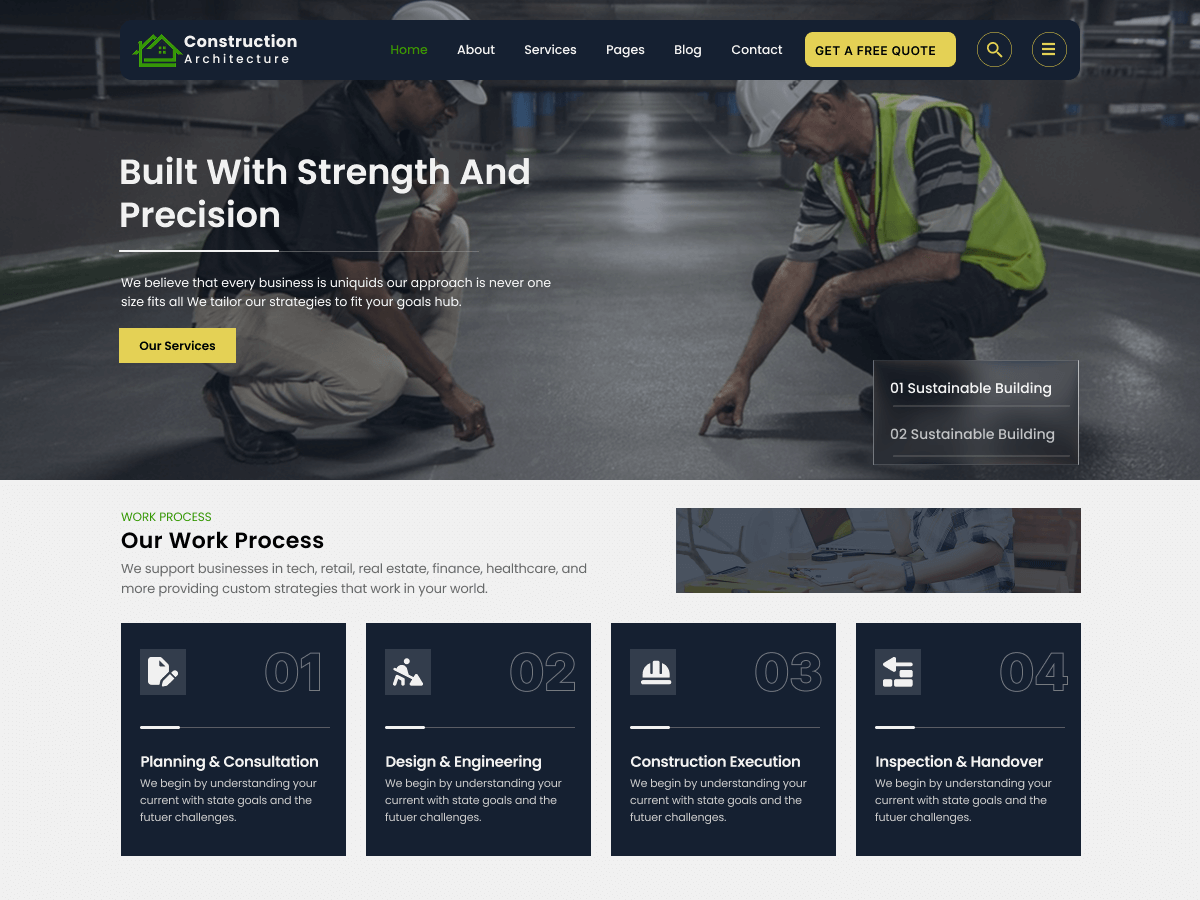 دانلود قالب های وردپرسی 13 Construction Architect