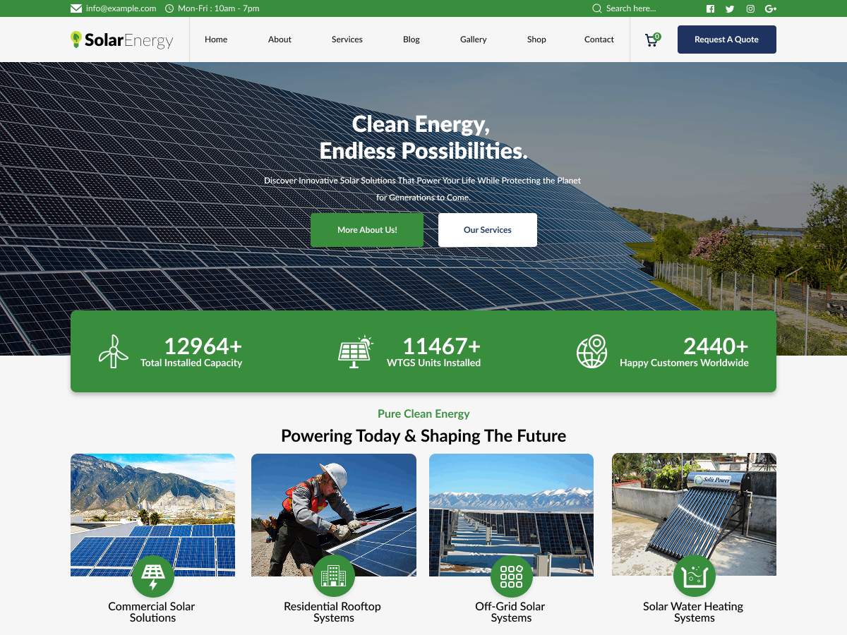 دانلود قالب های وردپرسی 11 FSE Solar Power