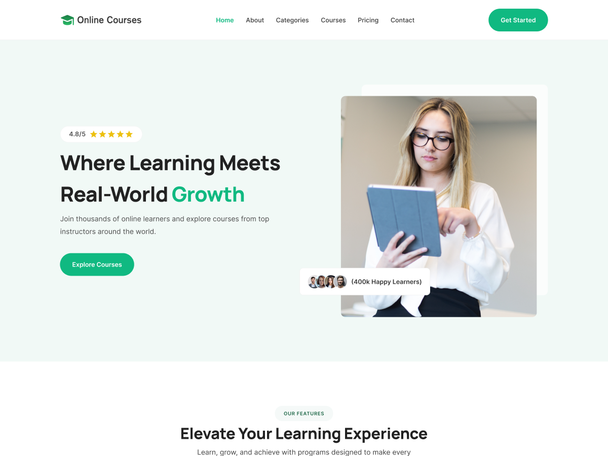 دانلود قالب های وردپرسی 11 Online Courses FSE